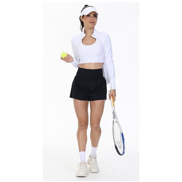 Blaosn Flowy Running Shorts Women Workout Athletic Gym Yoga High Waisted M - Picture 2 of 4